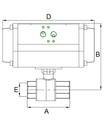 Zawór kulowy 2cz 1.1/4" BSP AoSr