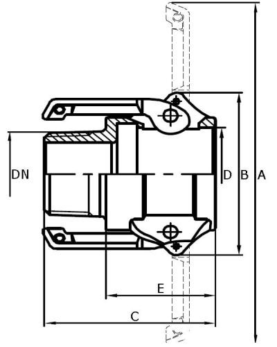 Camlock typ B 1 1/2" gwint zewn. 316