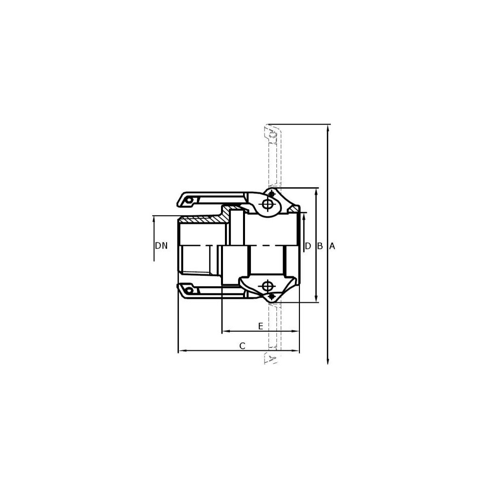 Camlock typ B 6" gwint zewn. 316