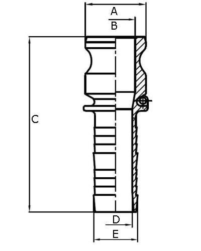 Złącze Camlock typ E 1" slangtul. 316