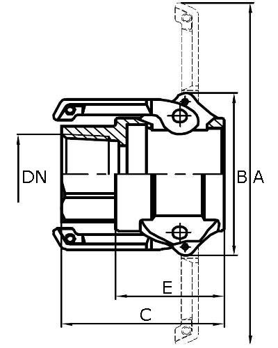 Złącze Camlock typ D 6" gwint wew. 316