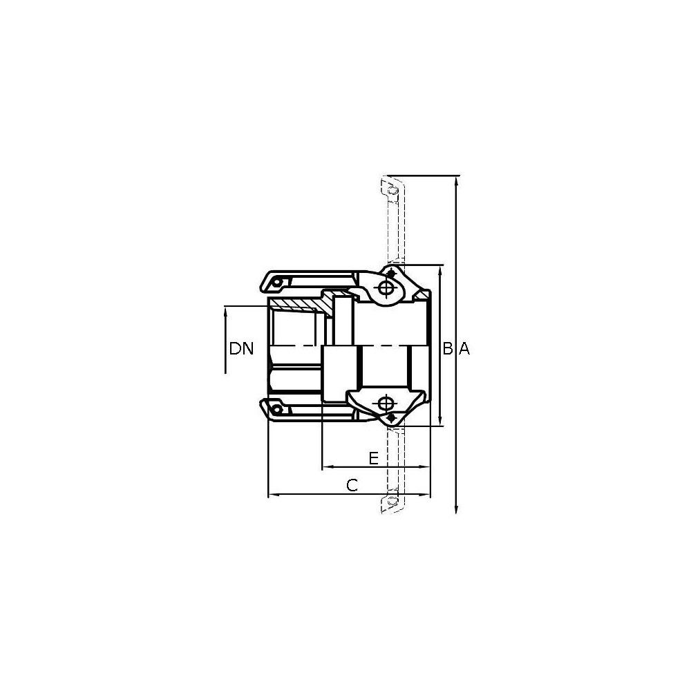 Złącze Camlock typ D 6" gwint wew. 316