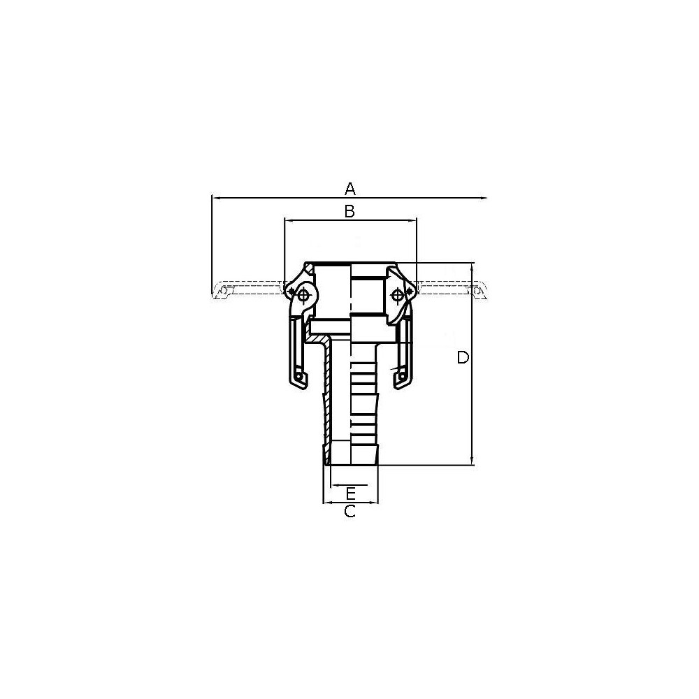 Złącze Camlock Typ C 1/2" króciec węża, stal 316