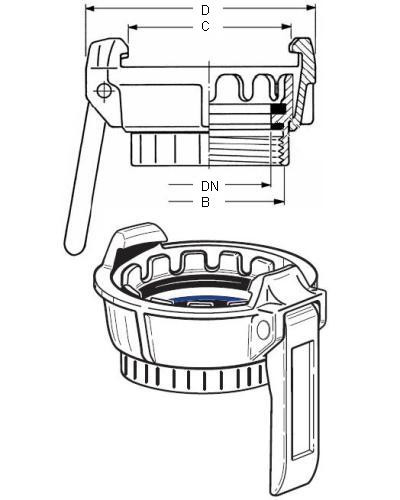Złącze cysternowe Tankercoupl.MK100/4" SS żeńskie | dozbiornika.pl