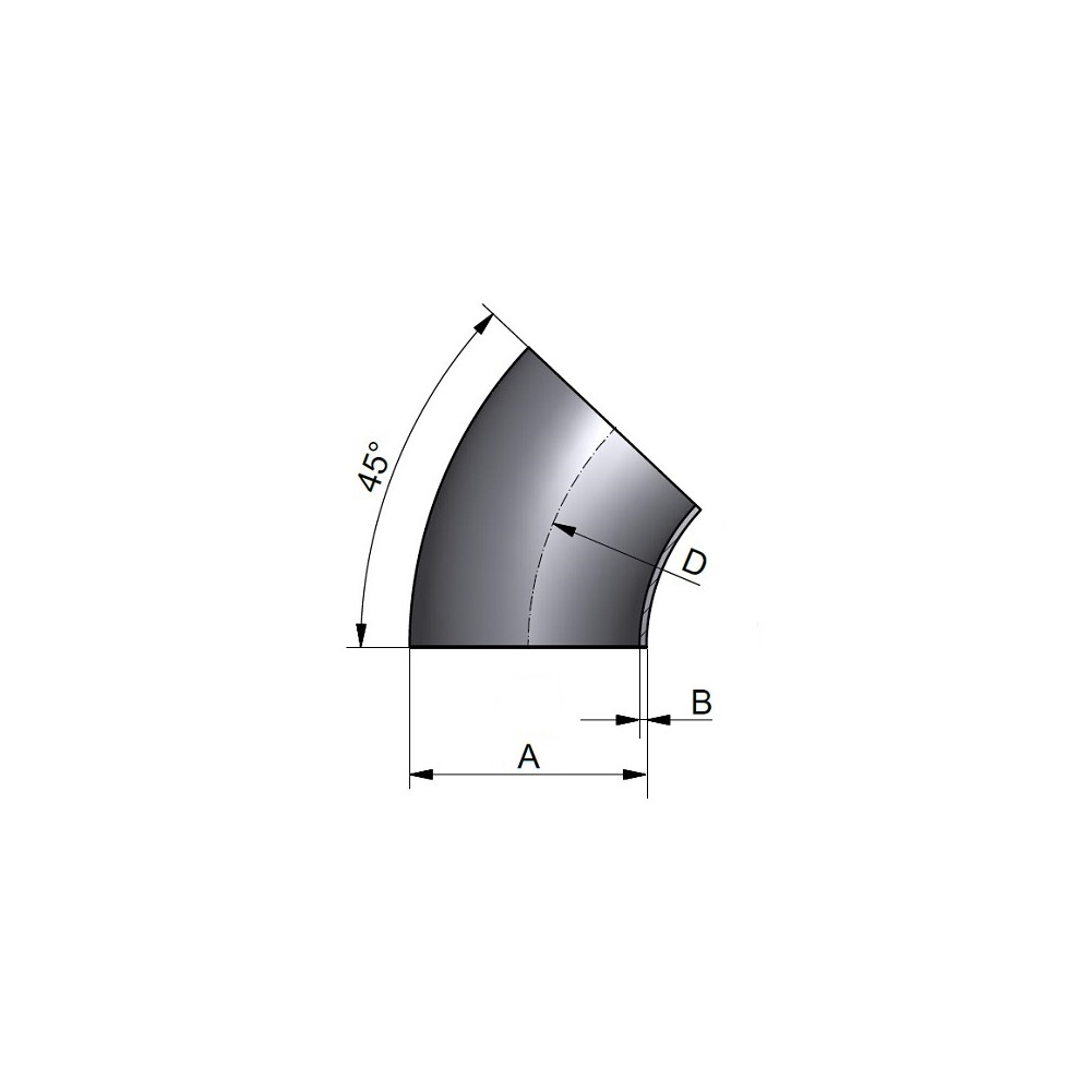 Kolano 45° 26.67x2.11 316LR