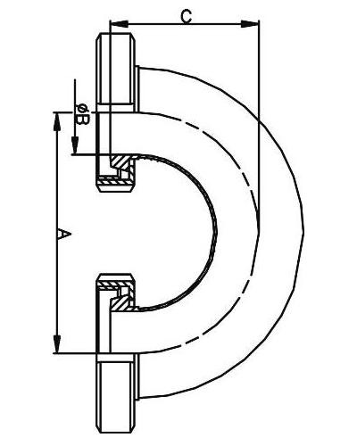 Kolano 180° LL DN15 304P
