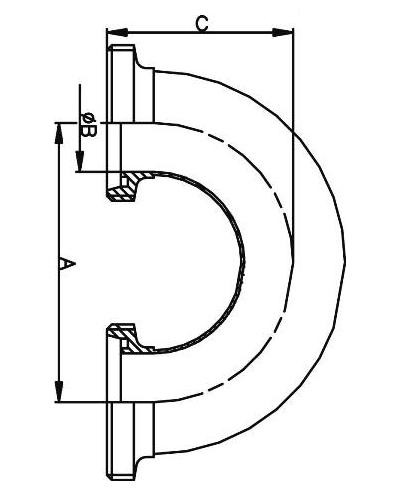 Kolano 180° MM DN10 304P