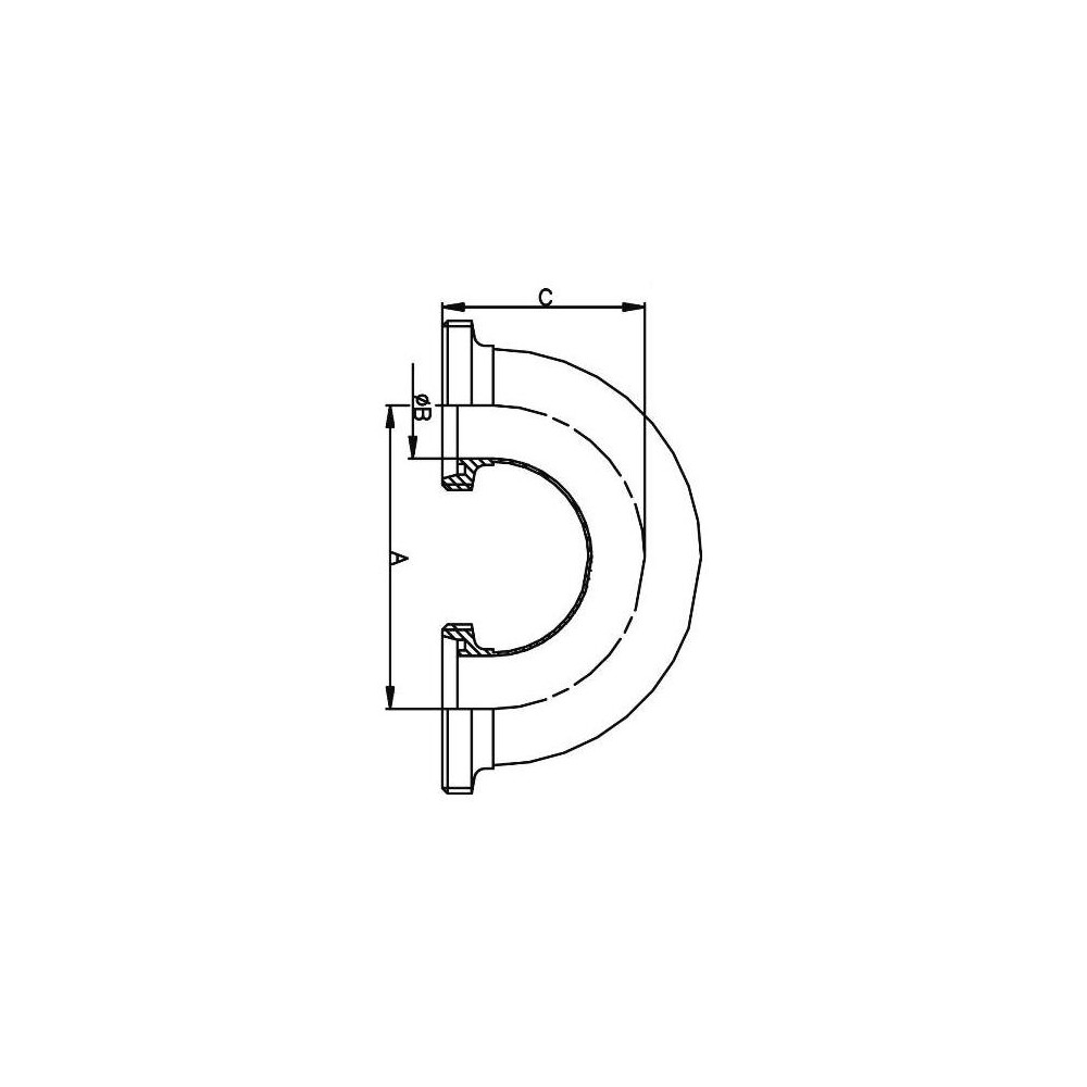 Kolano 180° MM DN32 304P