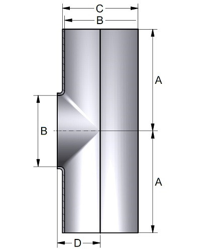 Trójnik Krótki 35,0 x 1,5mm 304B