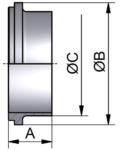 Wkładka spawalnicza IDF ISO S 1.1/2" 316 P