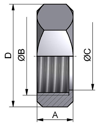 Nakrętka sześciokątna IDF 1" 304 P