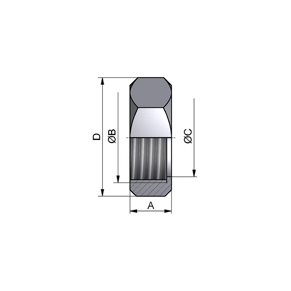 Nakrętka sześciokątna IDF 1.1/2" 304 P