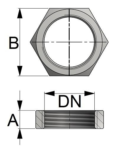 Nakrętka sześciokątna 1/2" 316