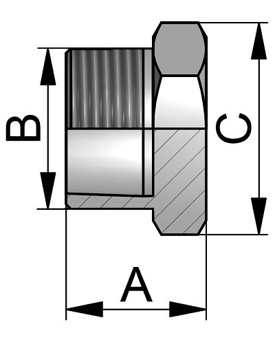 Korek sześciokątny walcowy 1/2" 316