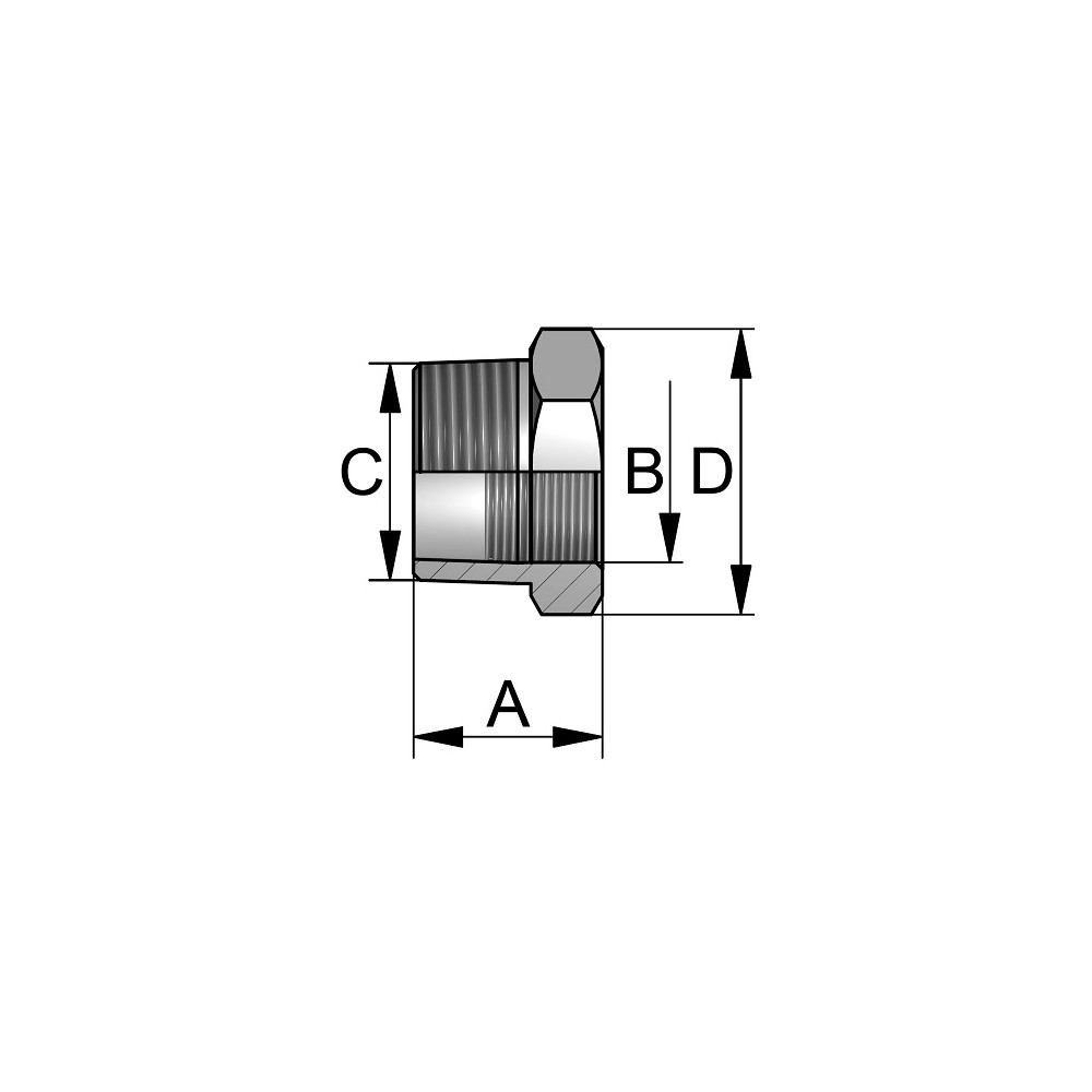 Tuleja sześciokątna 1" x 1/2" 316