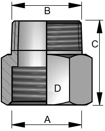 Redukcja Sześciokątna 1.½"x 1.¼" 316