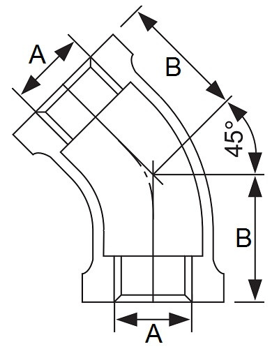 Kolanko 45° 3/8" BSP f/f 316
