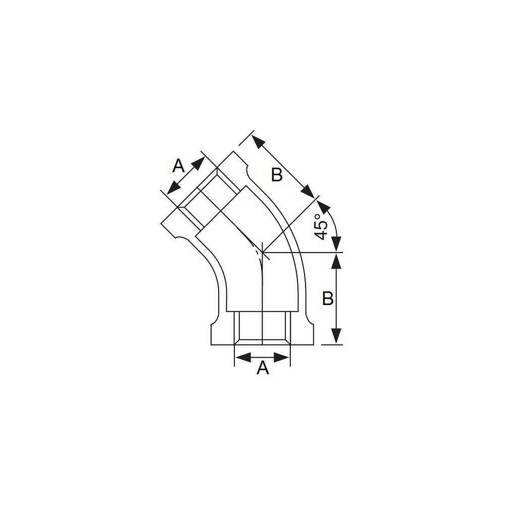 Kolanko 45° 3/8" BSP f/f 316