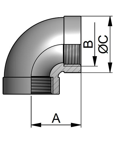 Kolano F/F 1.1/2" 316