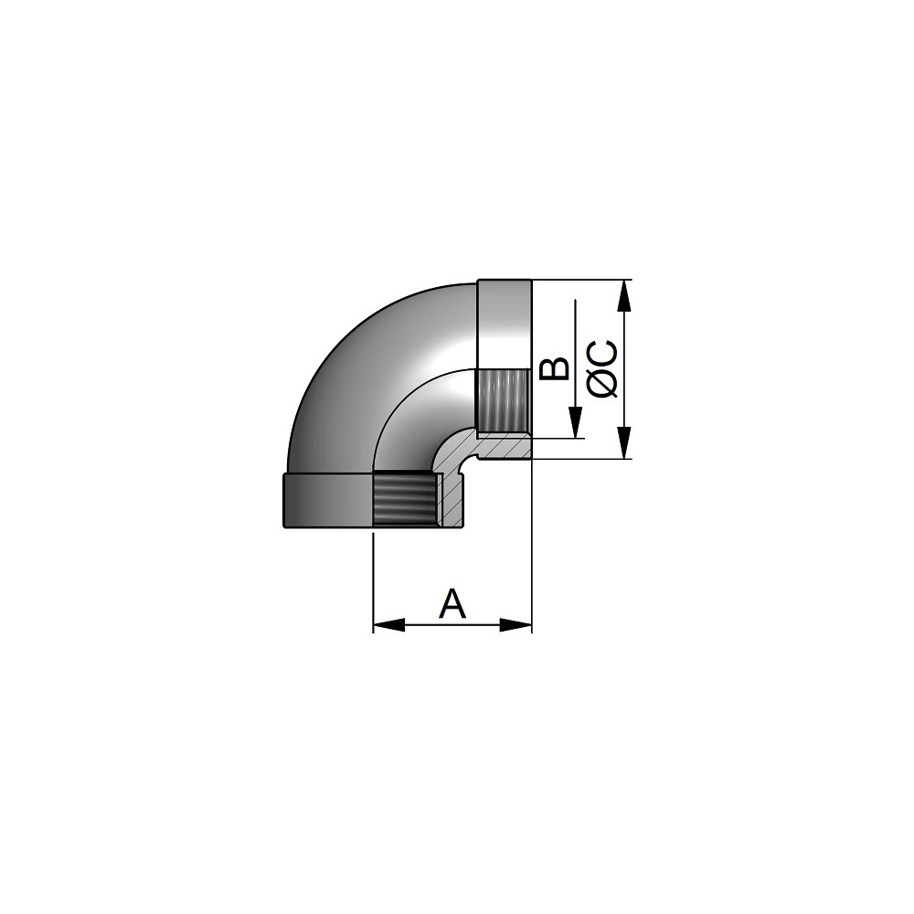 Kolano F/F 3/4" 316