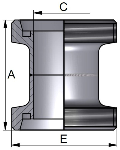 Złączka T/T 41,0 x 1,5mm 304P