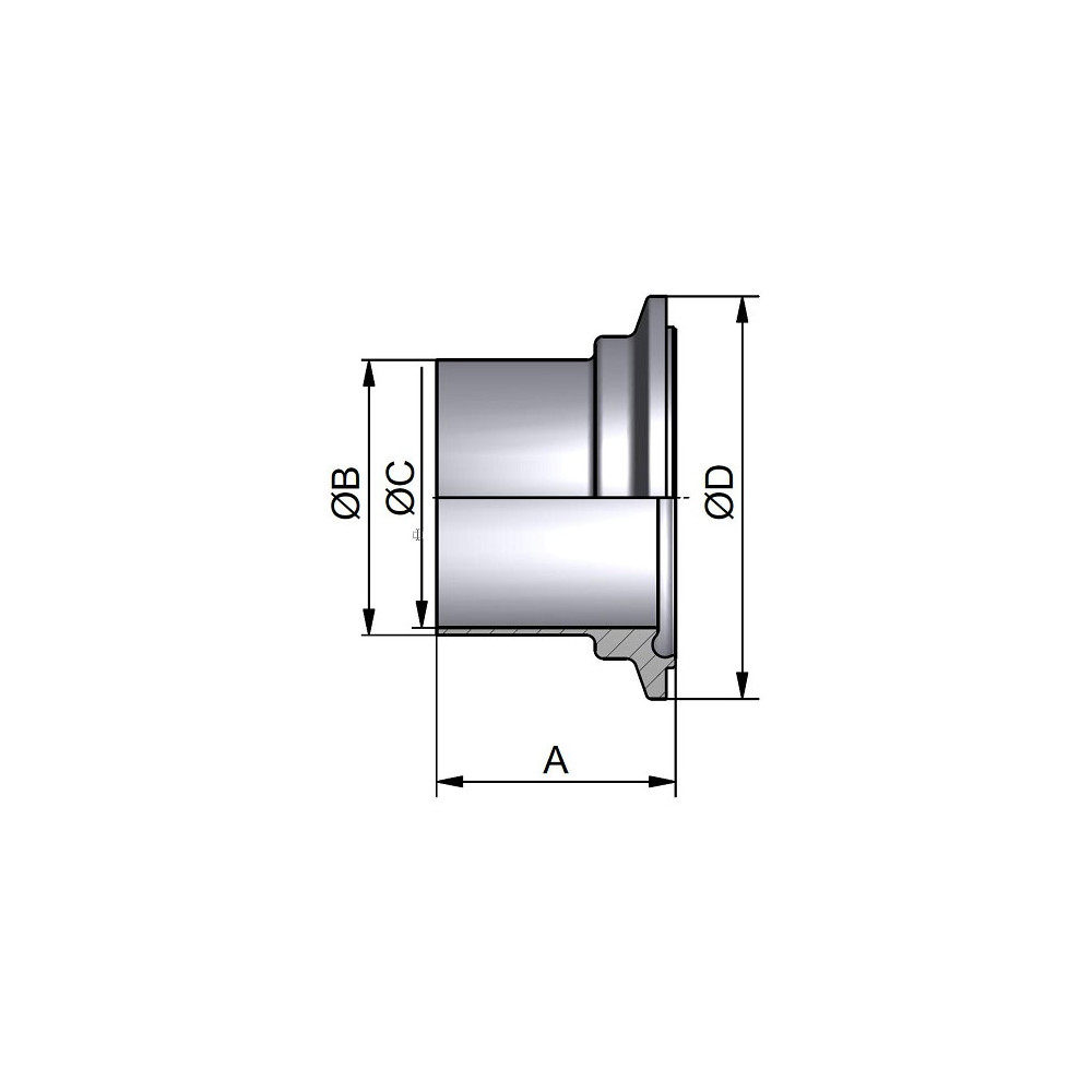 Rowkowana kształtka zaciskowa Ferr. DN15 (11864) 0.8