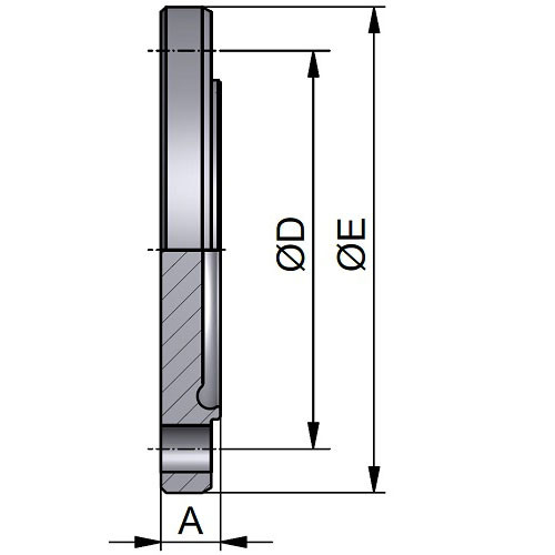 Aseptyczny Kołnierz Bl.Groove DN25