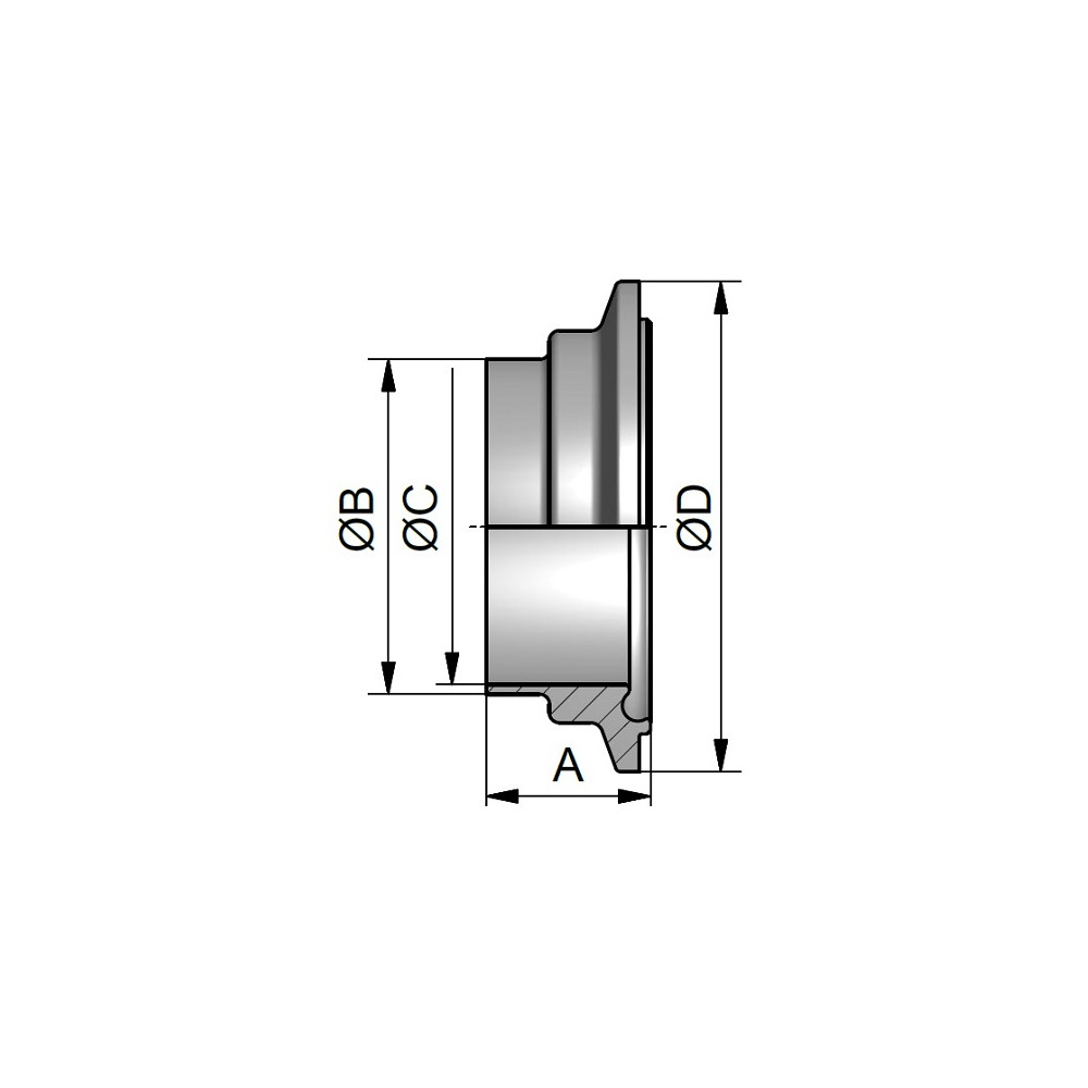 Rowek zaciskowy DN32 (11853) 316L