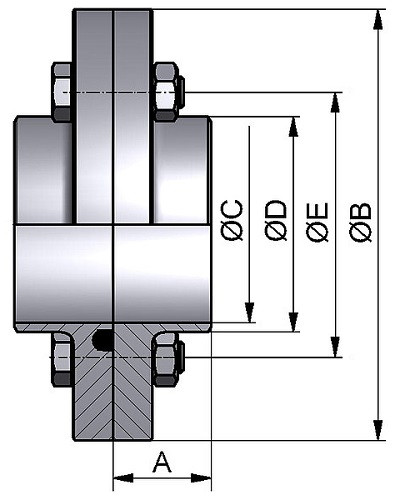 Połączenie Kołnierzowe Kompletne DN80 304 P NBR