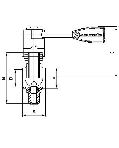 Przepustnica NOCADO DN32 W/W 304P MO EPDM