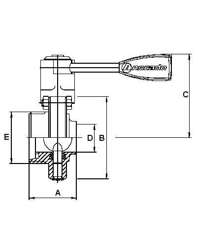 Przepustnica Nocado DN25 W/M 304P MO EPDM