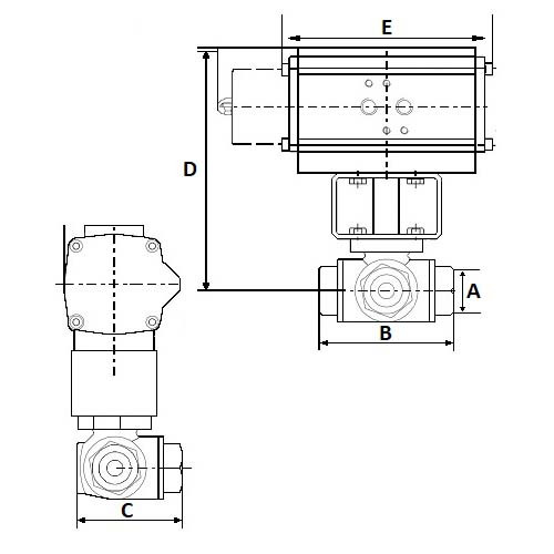 3drogowy zawór kulowy Tport 3/8" D/D LF