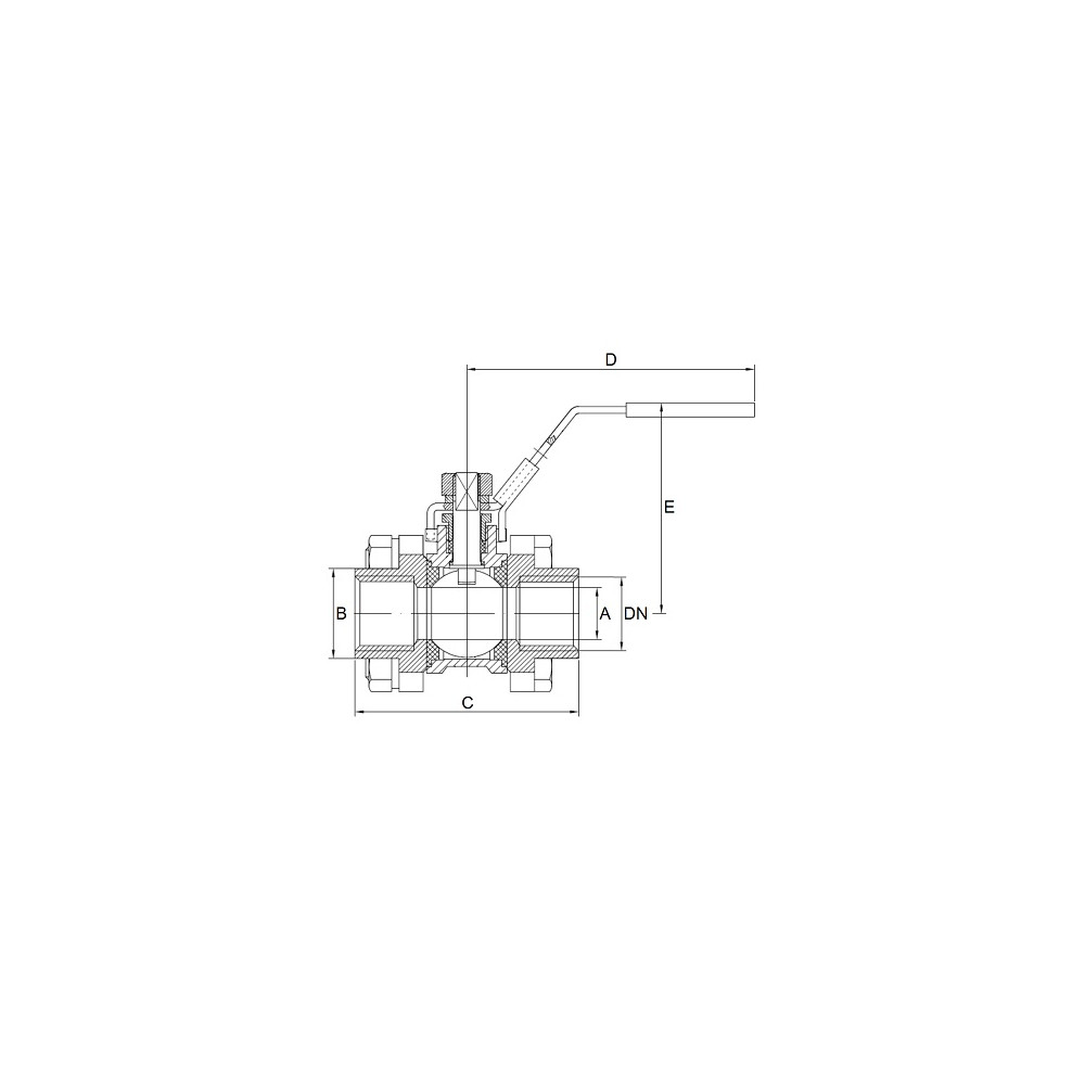Zawór kulowy 3D 1" M/M 316