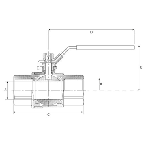 Zawór kulowy MQLine 2częściowy 1/4" G/G