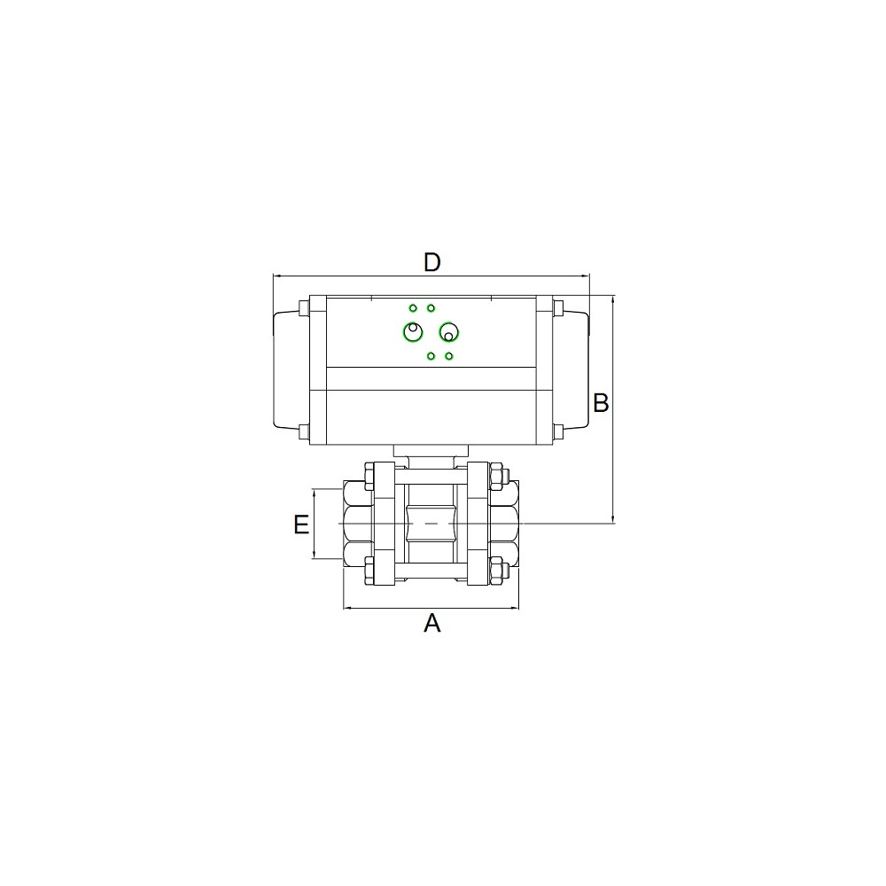 Zawór kulowy 3cz 2.1/2" BSP AoSr