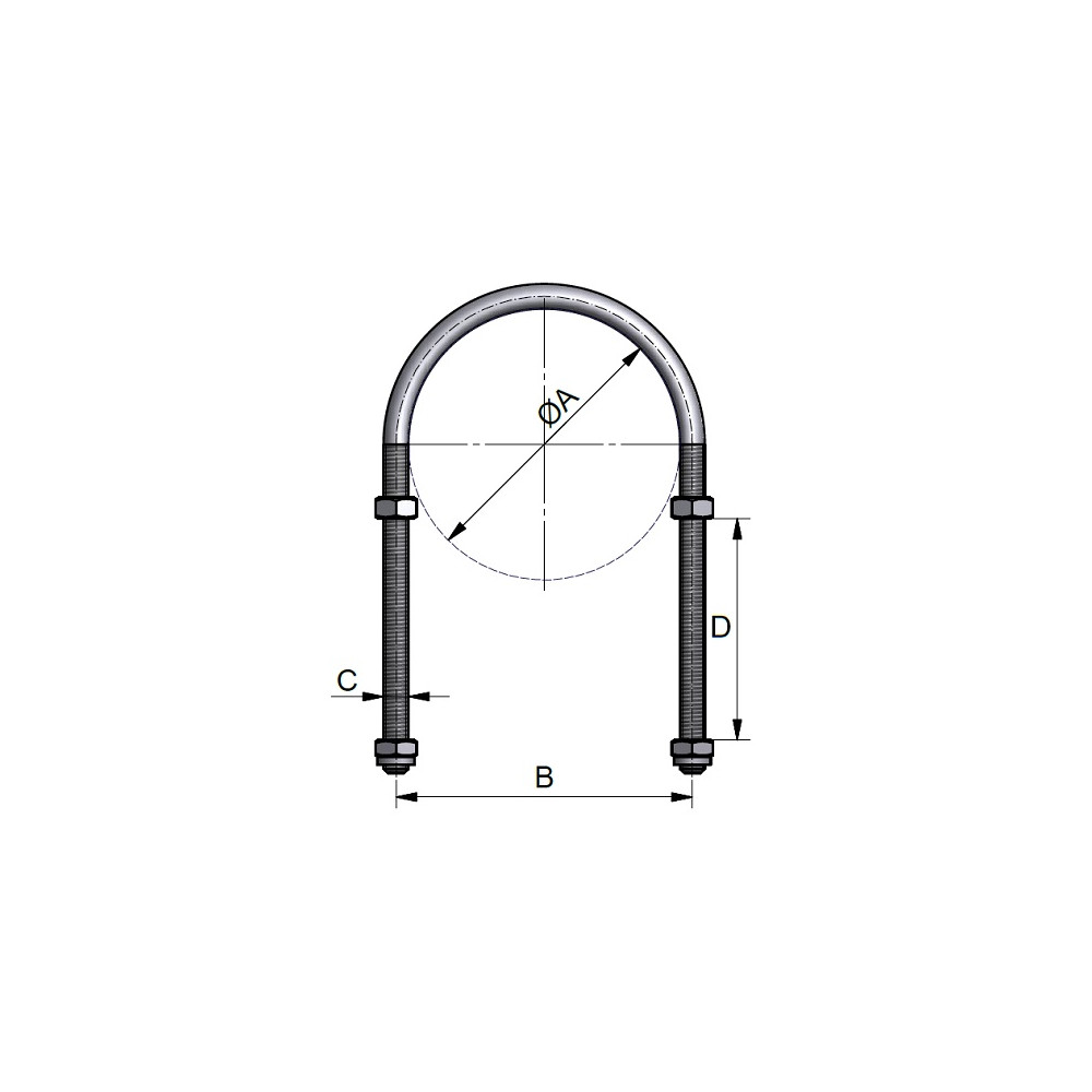Podpora rury D54 DN32 304 P