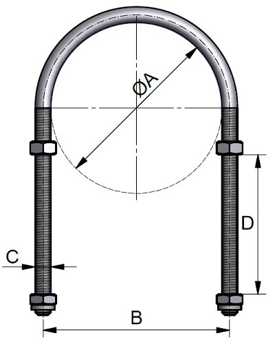 Podpora rury D54 DN50 304 P