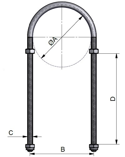 Podpora rury D100 DN25 304 P