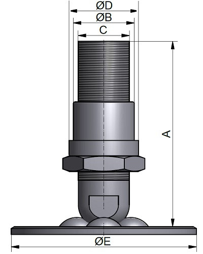 Zespół stopy zbiornika 1/2"  304
