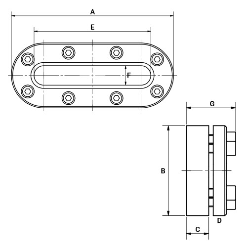 Owalny wziernik 250x100mm 6 bar 316