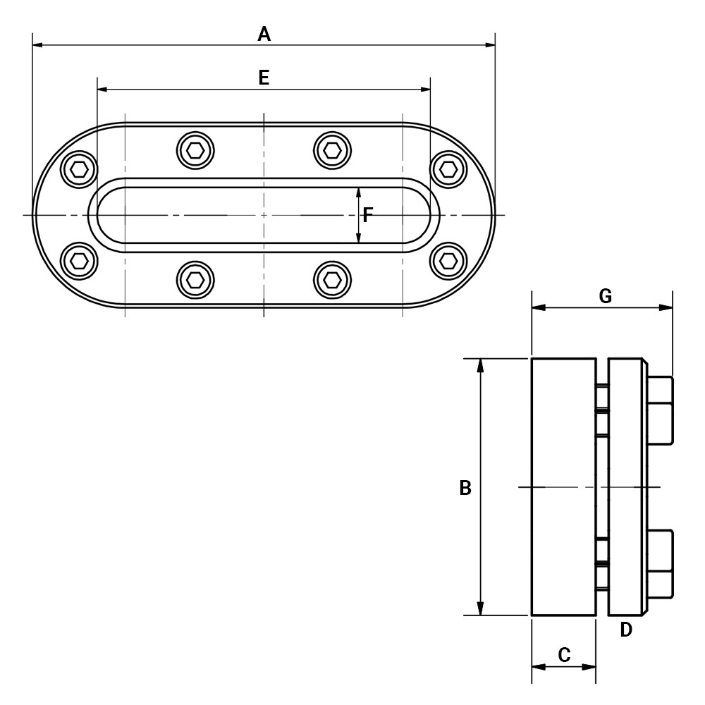 Owalny wziernik 250x100mm 6 bar 316