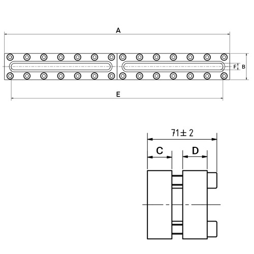 Prostokątny wziernik 600x70mm 40 bar