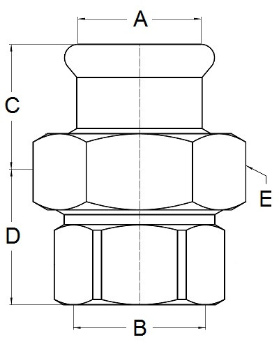 Złączka prosta P/F 22x¾