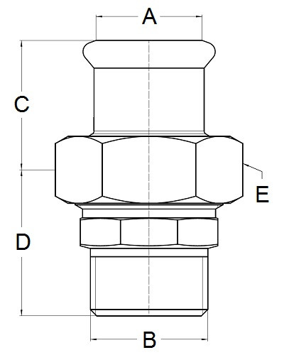 Złączka prosta P/M 15x½