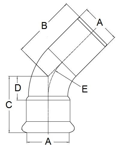 Kolano 45° P/M 54