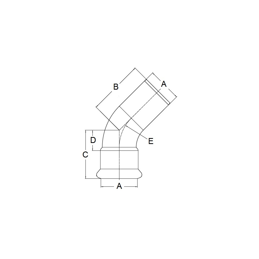 Kolano 45° P/M 54