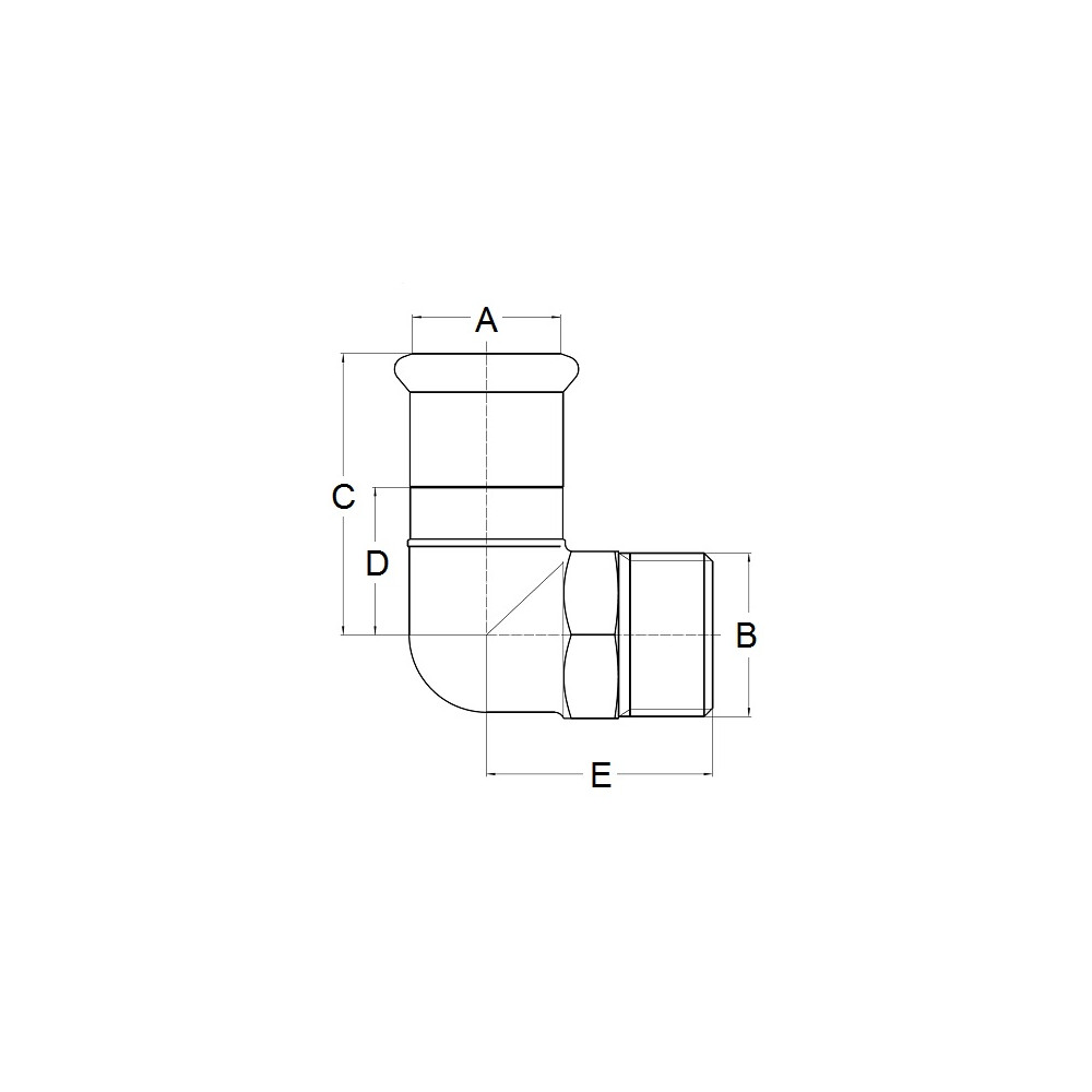 Adapter kątowy 90° P/M 18x½