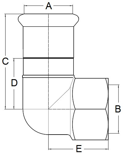 Adapter kątowy 90° P/F 28x1