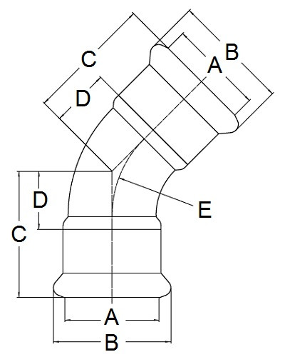 Kolano 45° P/P 22