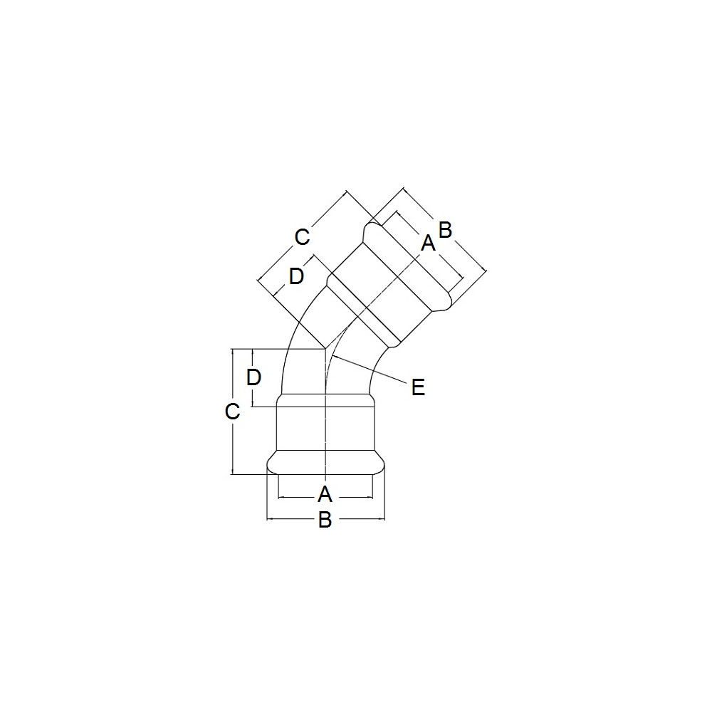 Kolano 45° P/P 28